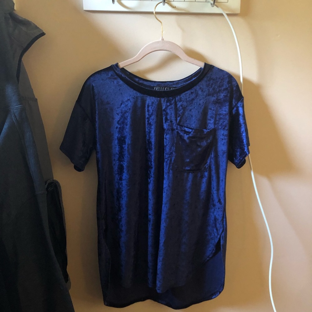 Velour Tee with Breast Pocket